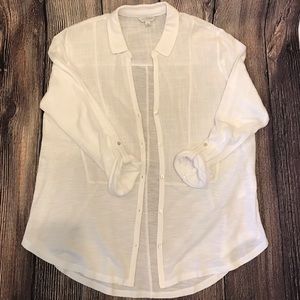 Women’s Lucky Brand White Button down shirt Large